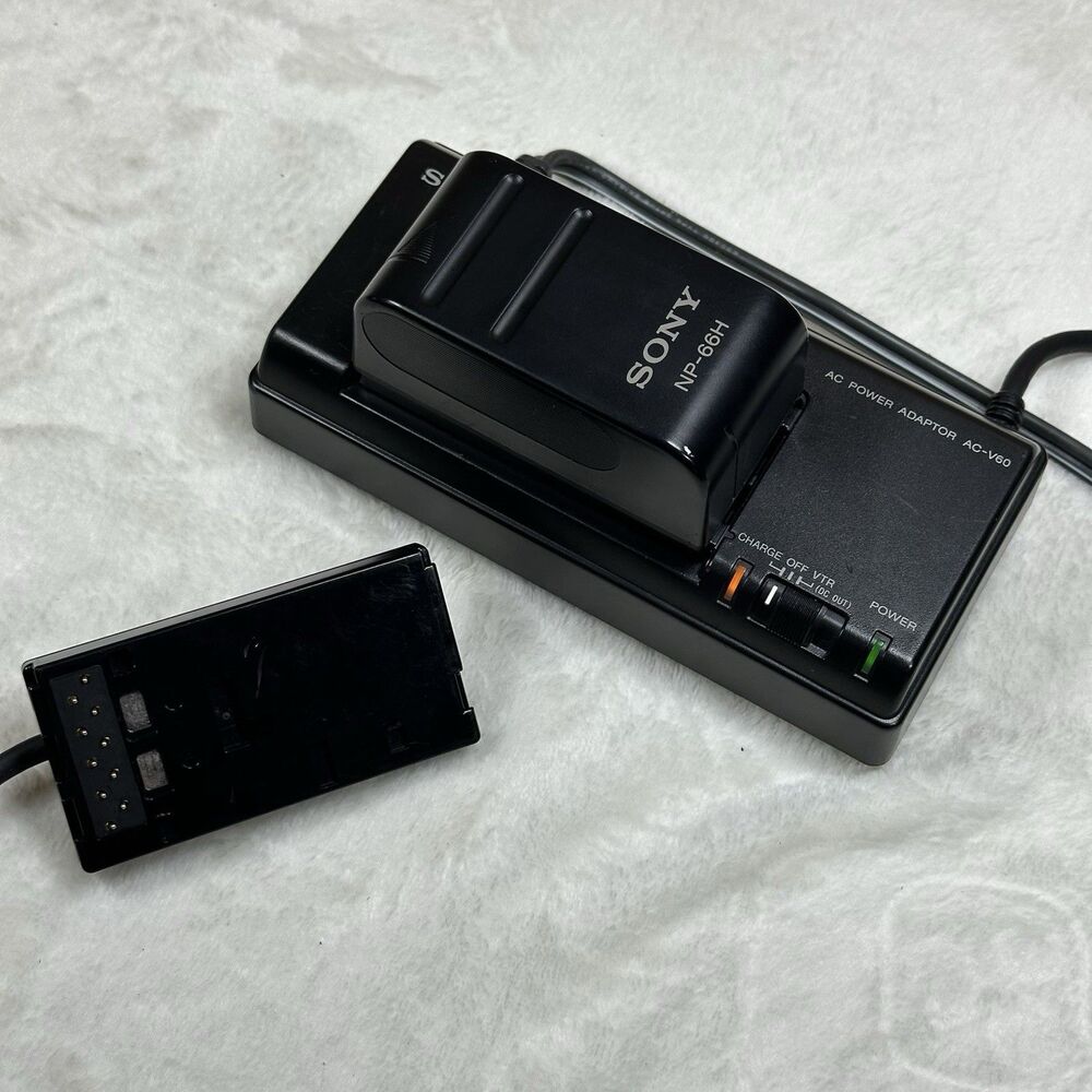 Sony Handycam Video 8 AC-V60 Power Adapter Charger & Np 68 Battery Tested